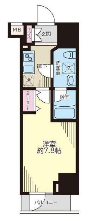 ヴァレッシア上野ノース CITYII(1K/3階)の間取り写真