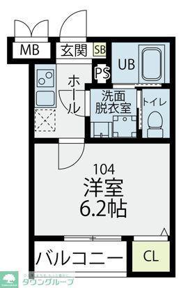 プラフィド(1K/1階)の間取り写真