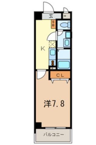 ボン クラージュ(1K/5階)の間取り写真