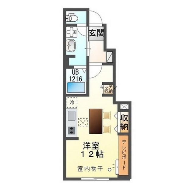 YS SQUARE01(ワンルーム/1階)の間取り写真