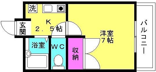 ネクストステージ福吉台(1K/1階)の間取り写真