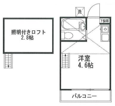 アレックス聖(ワンルーム/1階)の間取り写真