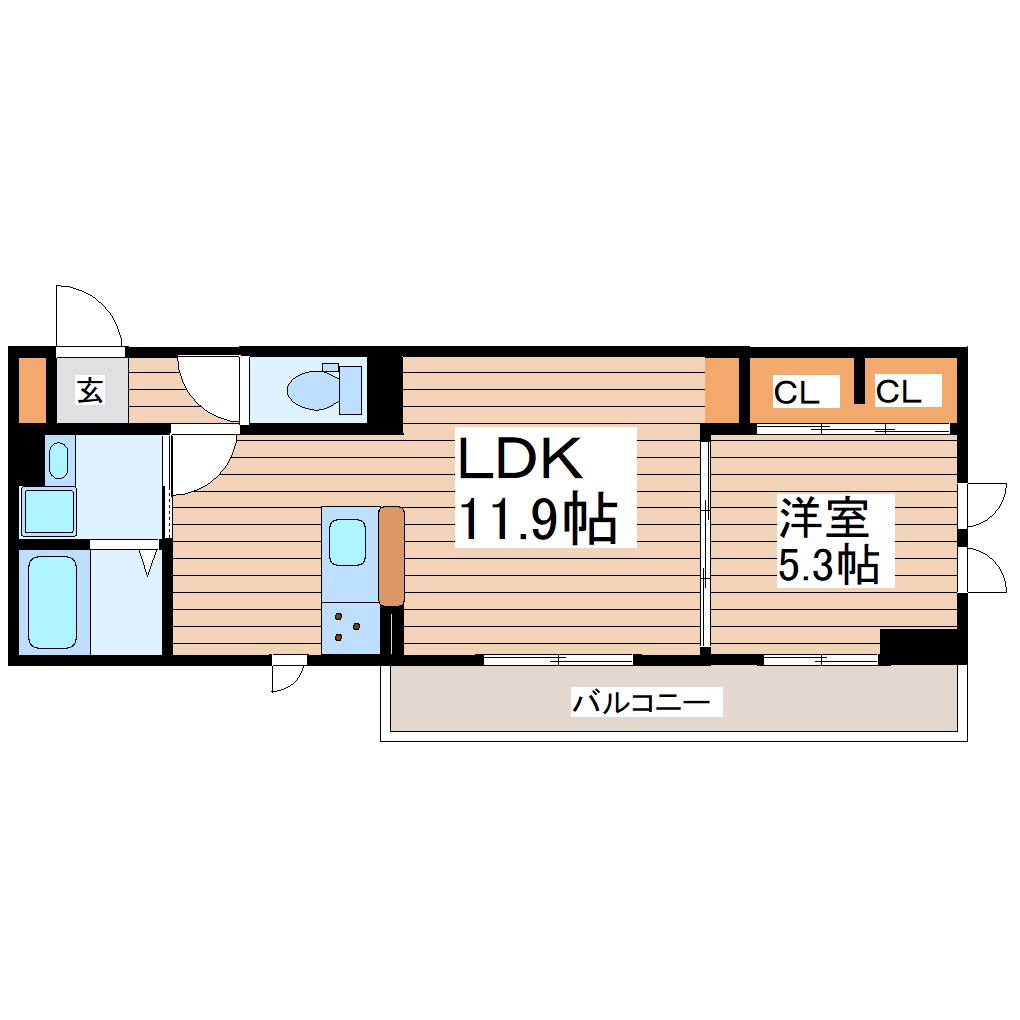 DーROOM FUYO(1LDK/2階)の間取り写真