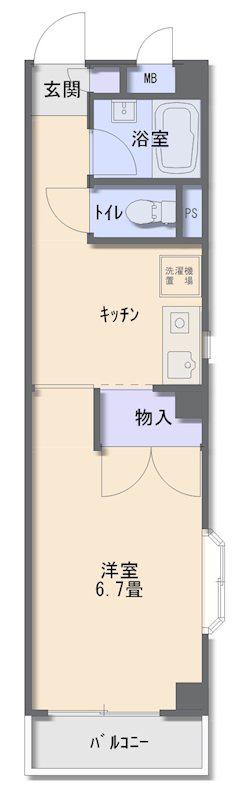 メゾンS&N(1K/2階)の間取り写真