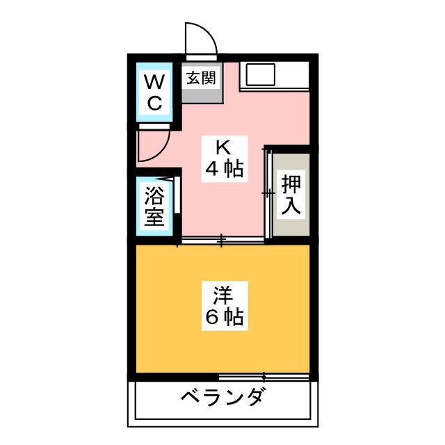岩渕 松鶴荘(1K/1階)の間取り写真