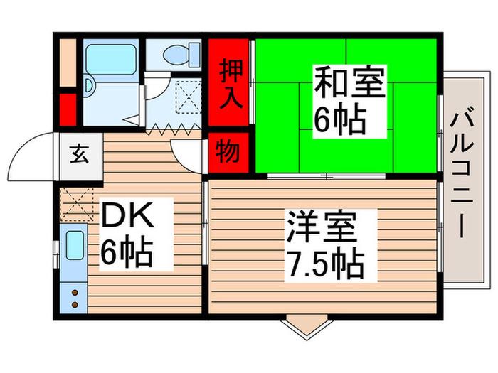 ロイヤル松戸(2DK/3階)の間取り写真