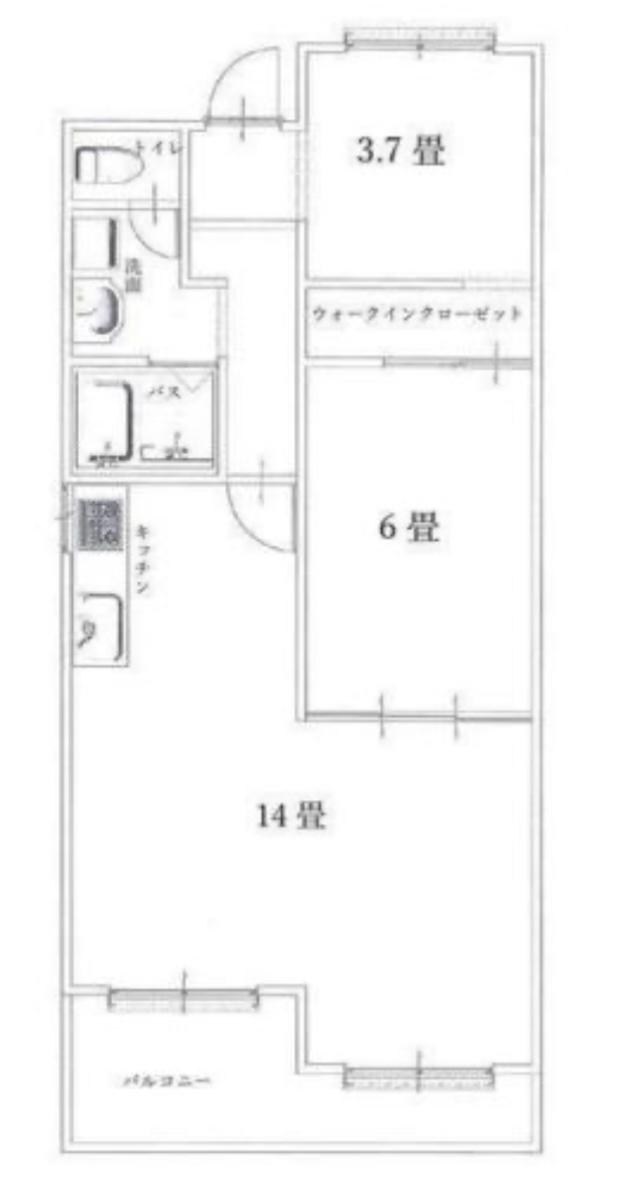 アローマグリーンヒル(2LDK/2階)の間取り写真