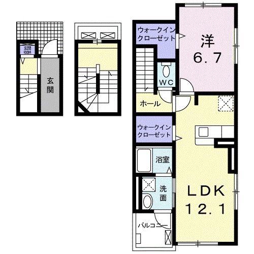 ル・ソレイユ(1LDK/3階)の間取り写真