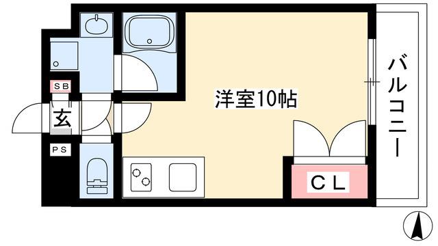 アールズタワー望が丘(1K/5階)の間取り写真