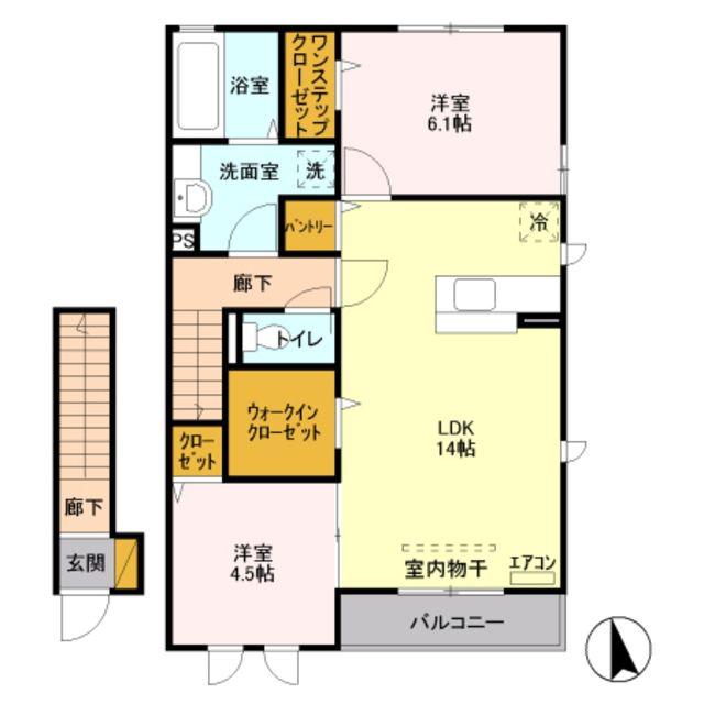 MOMOHOUSEⅤ(2LDK/2階)の間取り写真