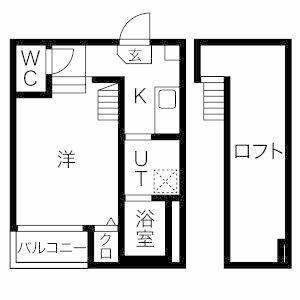 石場町ベース(1K/1階)の間取り写真