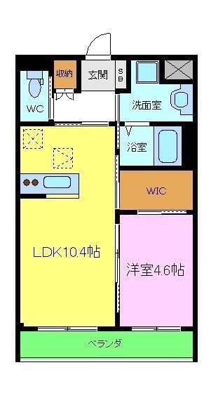 カルム蔵前(1LDK/1階)の間取り写真