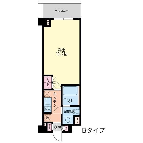 エスティメゾン代沢(1K/2階)の間取り写真