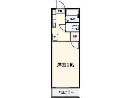 プチハウス(1K/2階)の間取り写真