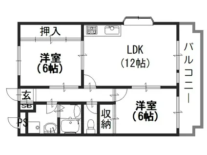 フォーレストコートA(2LDK/5階)の間取り写真