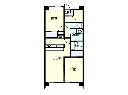 IWASA1(2SLDK/7階)の間取り写真