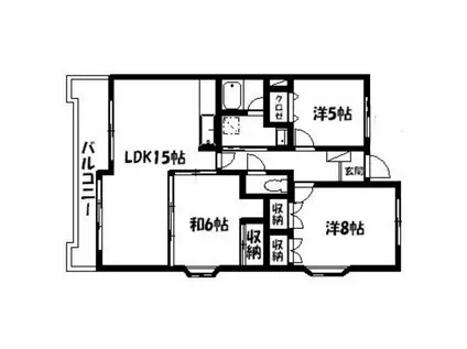 レリブ富塚(3LDK/2階)の間取り写真