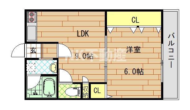 ブランチ613(1LDK/2階)の間取り写真