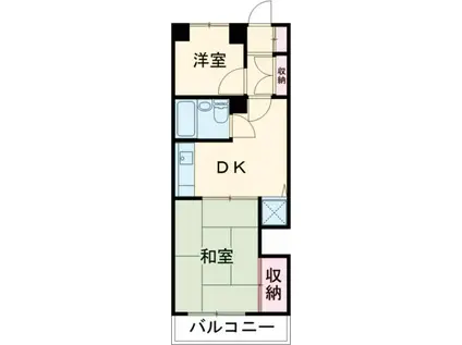 武蔵野パークマンション(2DK/3階)の間取り写真