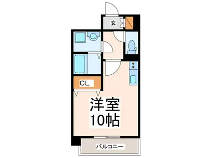 JARDIN MINIATURE 田崎(ワンルーム/4階)の間取り写真