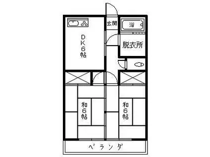 三和サンホーム(2DK/2階)の間取り写真