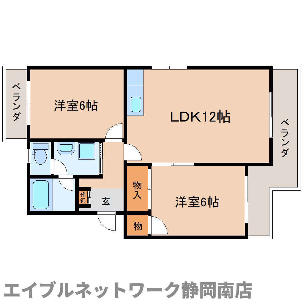 聖マンションII(2LDK/3階)の間取り写真
