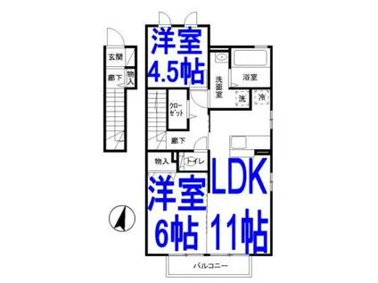 ラフィーネ3(2LDK/2階)の間取り写真