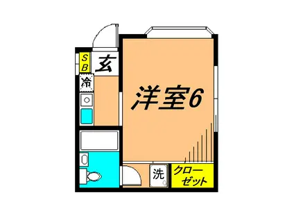 ハイツ奥山(1K/1階)の間取り写真