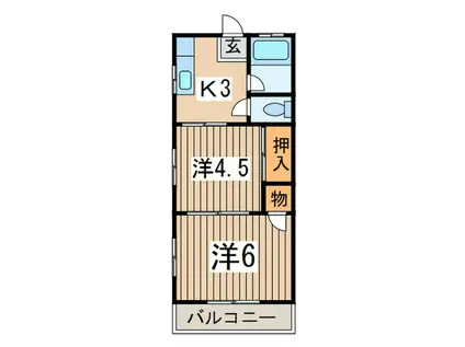 双葉荘(2K/3階)の間取り写真