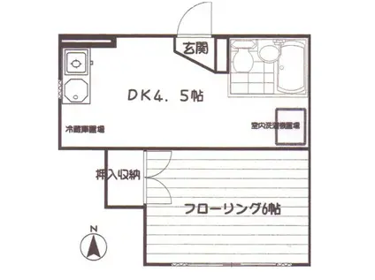 NSハイツ(1DK/1階)の間取り写真