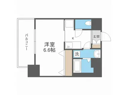 LUXE海老江II(1K/7階)の間取り写真