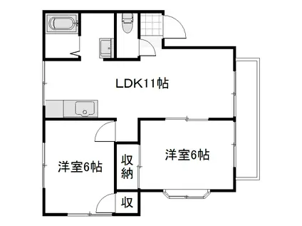 グリーンハイツ福島E(2LDK/2階)の間取り写真