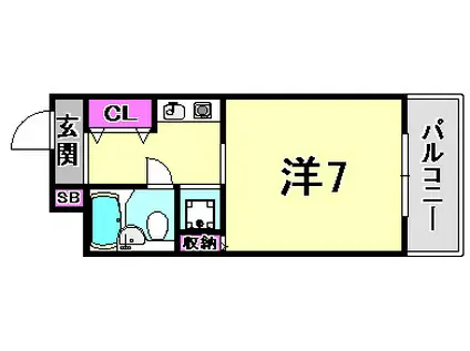 メゾン・ド・六甲パートIII(ワンルーム/1階)の間取り写真