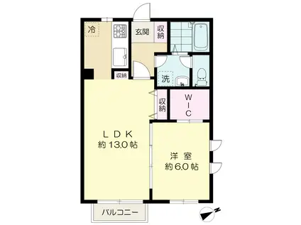 シャーメゾン稲城(1LDK/2階)の間取り写真