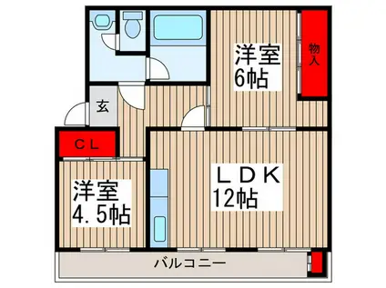 KSマンション(2LDK/1階)の間取り写真