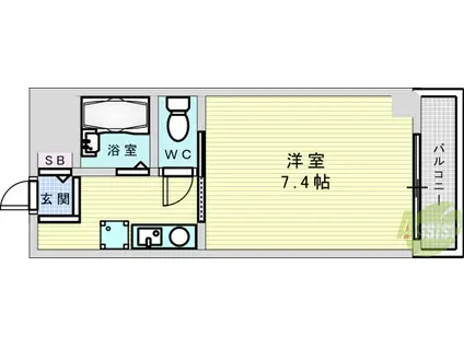 ユートピアヤマト(1K/7階)の間取り写真