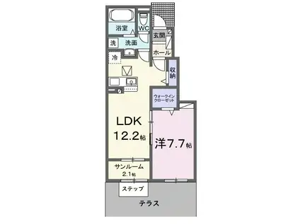 ＪＲ東海道本線 浜松駅 バス乗車時間：26分 最寄りバス停で下車 徒歩1分 2階建 新築(1LDK/1階)の間取り写真