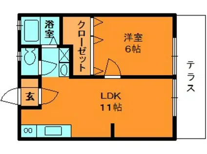 ハイツHORISO(1LDK/2階)の間取り写真