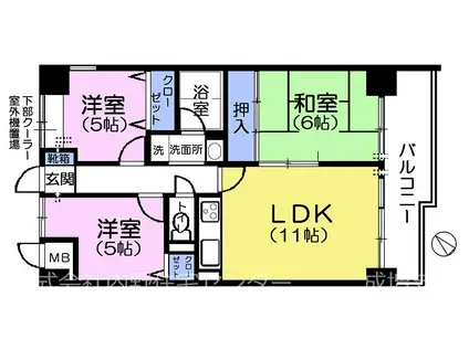 レジデンス大畠(3LDK/2階)の間取り写真