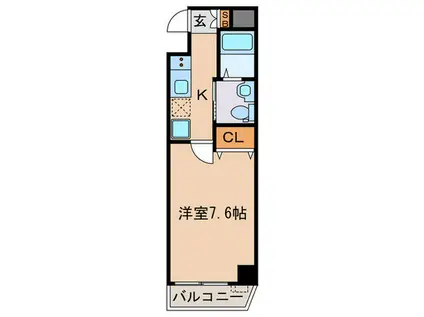 K CASA大宮(1K/2階)の間取り写真