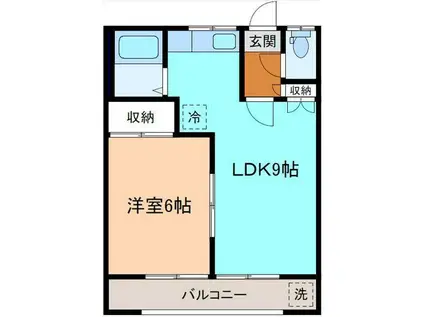 ヴェールドー(1LDK/2階)の間取り写真