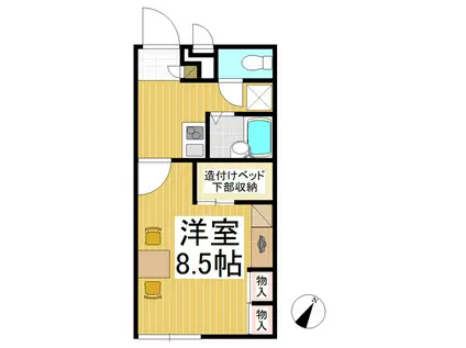 レオパレスエスポワールシャトー(1K/1階)の間取り写真