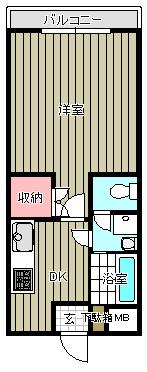 東水南上宿マンション(1K/3階)の間取り写真