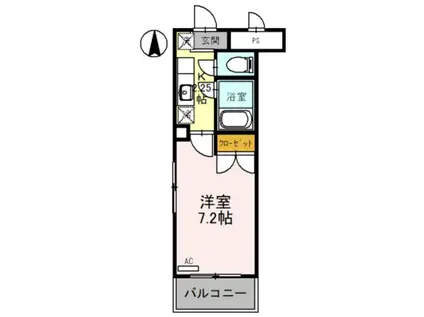 スカイハイム花園(1K/2階)の間取り写真