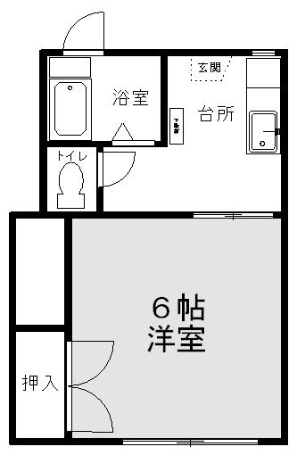 グランドール成島AB(1K/1階)の間取り写真