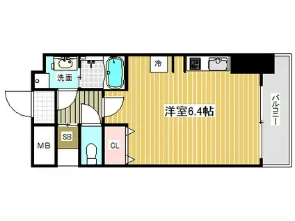 パシフィックレジデンス神戸八幡通(ワンルーム/7階)の間取り写真