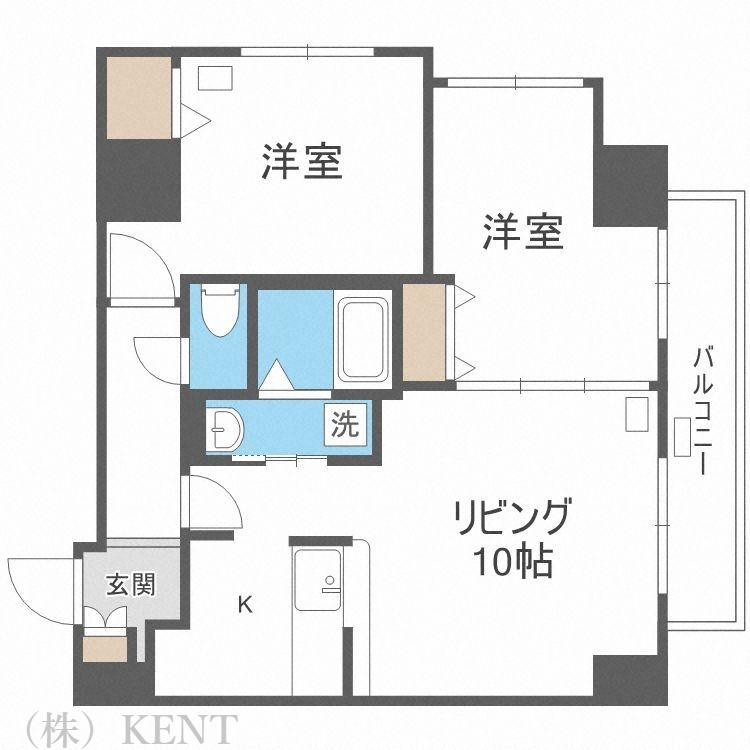 ラクラス円山公園(2LDK/2階)の間取り写真