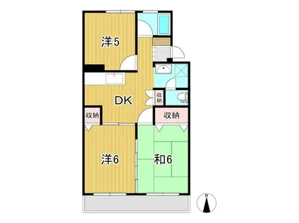 ハイツことぶき(3DK/4階)の間取り写真