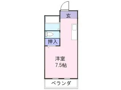 ハイツ21(ワンルーム/2階)の間取り写真