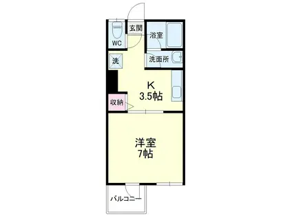 半田ビレッジ10号棟(1K/2階)の間取り写真